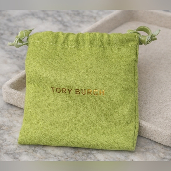 Tory Burch Kira Enamel Huggie Earrings | White - Picture 3 of 3